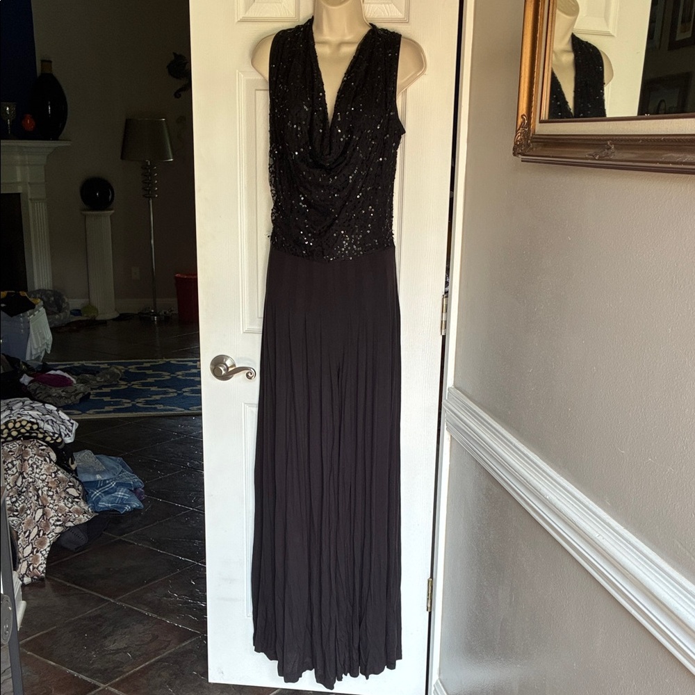 Newport News Black Sequin Maxi Dress